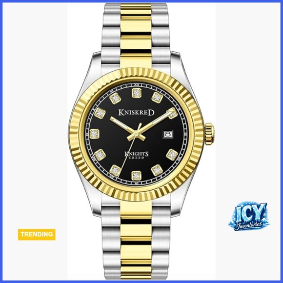 Men's Dress Watch with Solid Stainless Steel Band Water Resistant